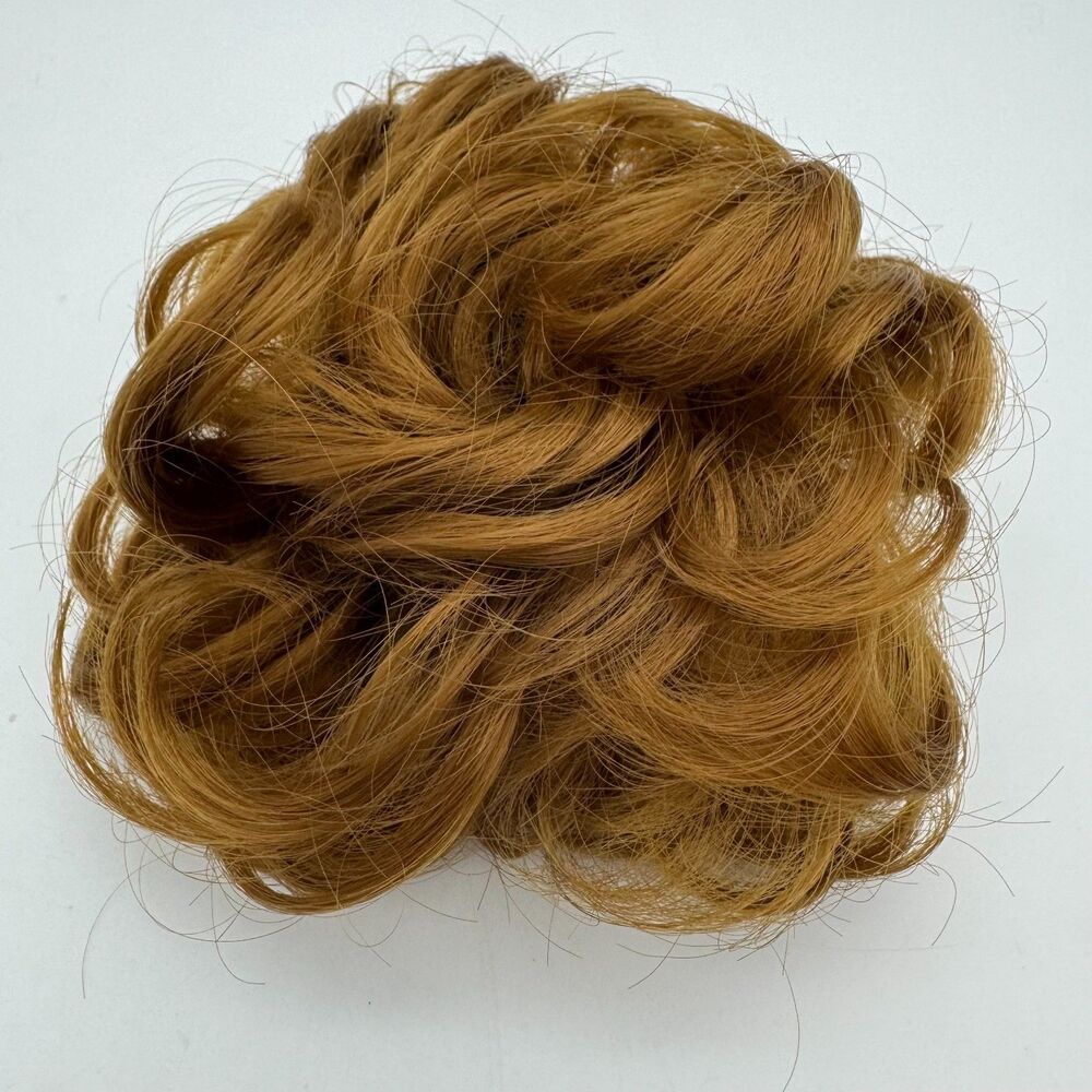 Synthetic Natural Curly Messy Bun Hair Piece Scrunchie Auburn Brown